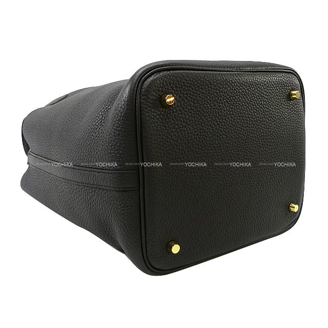 [Pre-loved] HERMES Handbag Picotin Lock 22 MM Noir (Black) Taurillon Clemence Gold HW Stamp K[LIKE NEW][Authentic]