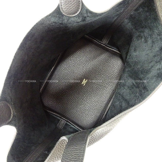 [Pre-loved] HERMES Handbag Picotin Lock 22 MM Noir (Black) Taurillon Clemence Gold HW Stamp K[LIKE NEW][Authentic]