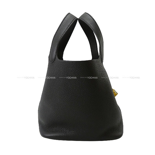 [Pre-loved] HERMES Handbag Picotin Lock 22 MM Noir (Black) Taurillon Clemence Gold HW Stamp K[LIKE NEW][Authentic]