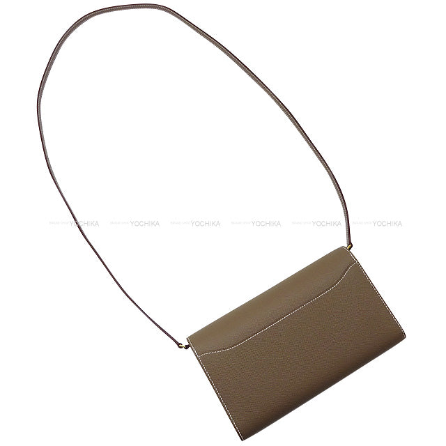 HERMES long wallet Constance Long wallet To Go Etoupe Veau Epsom Gold HW Stamp K[BRAND NEW][Authentic]