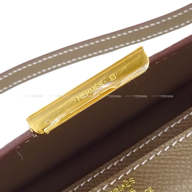 HERMES long wallet Constance Long wallet To Go Etoupe Veau Epsom Gold HW Stamp W[BRAND NEW][Authentic]