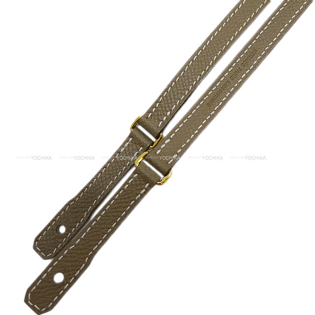 HERMES long wallet Kelly Wallet To Go Etoupe Ever Grain Gold HW Stamp D[EXCELLENT][Authentic]