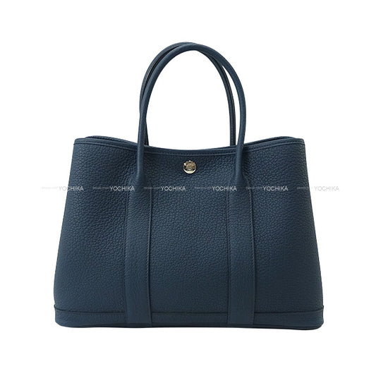 HERMES tote bag Garden Party 30 TPM Bleu de Prusse Veau Negonda Silver HW Stamp W[BRAND NEW][Authentic]