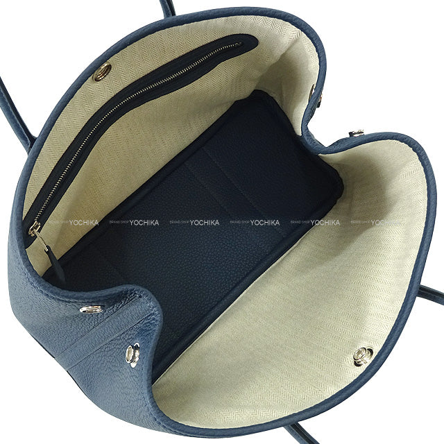 HERMES tote bag Garden Party 30 TPM Bleu de Prusse Veau Negonda Silver HW Stamp W[BRAND NEW][Authentic]