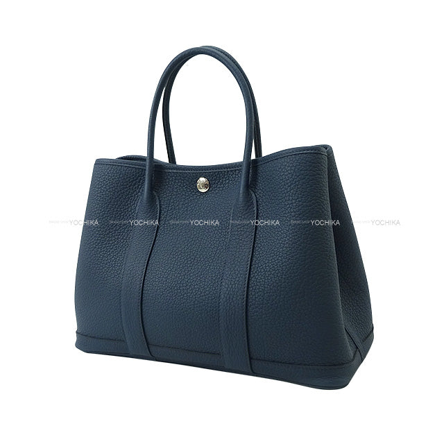 HERMES tote bag Garden Party 30 TPM Bleu de Prusse Veau Negonda Silver HW Stamp W[BRAND NEW][Authentic]