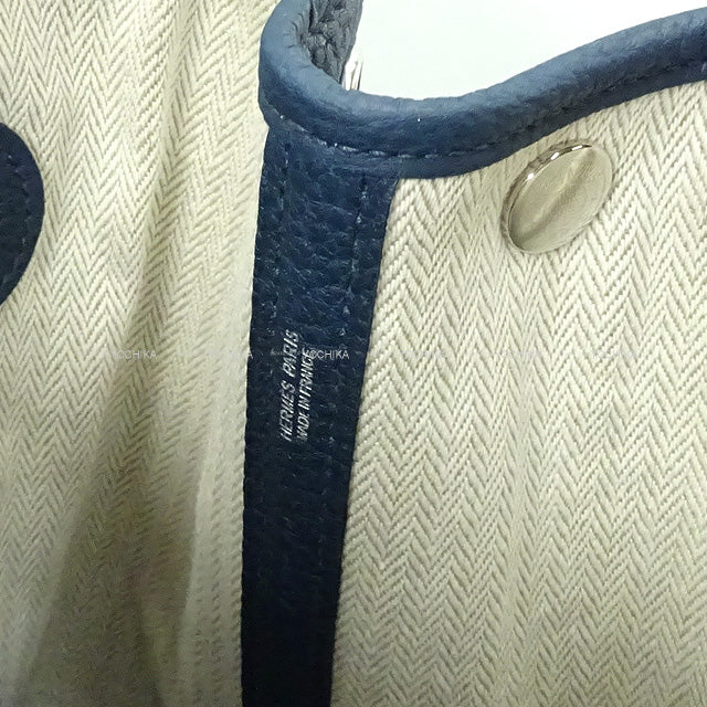 HERMES tote bag Garden Party 30 TPM Bleu de Prusse Veau Negonda Silver HW Stamp W[BRAND NEW][Authentic]
