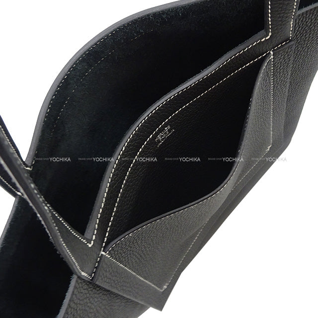 HERMES tote bag Cabasellier 31 Noir (Black) Taurillon Clemence Stamp U[ALMOST NEW][Authentic]