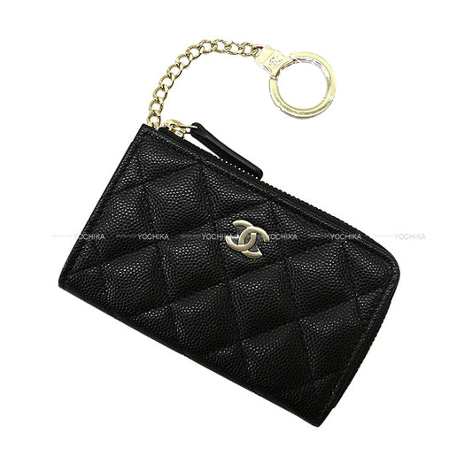 CHANEL change purse Coco Mark Matelasse Coin/Card case with a Key ring Noir (Black)/Bordeaux Graind Calf(Caviarskin) Champagne Gold HW AP0221[BRAND NEW][Authentic]