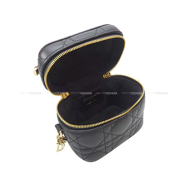 Christian Dior Shoulder bag LADY DIOR Cannage Micro Vanity Chain Noir (Black) Lambskin Gold HW S09350NMJ_M900[EXCELLENT][Authentic]