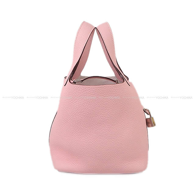 HERMES Handbag Picotin Lock 18 PM Rose Sakura Taurillon Clemence Silver HW Stamp B[EXCELLENT][Authentic]