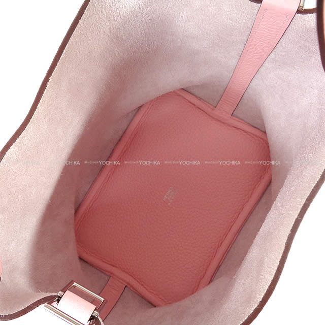 HERMES Handbag Picotin Lock 18 PM Rose Sakura Taurillon Clemence Silver HW Stamp B[EXCELLENT][Authentic]