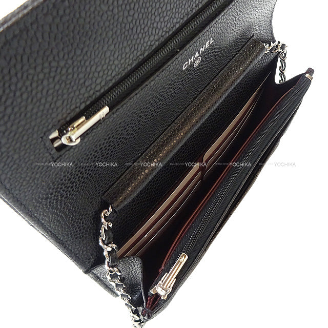 CHANEL Wallet chain Matelasse Coco Mark Wallet on chain/WOC Noir(Black)/Bordeaux Graind Calf(Caviarskin) Silver HW AP0250[BRAND NEW][Authentic]