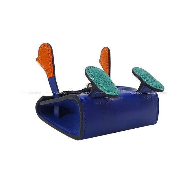 HERMES bagcharm Bag Charm Bijoux de SAC Kelly doll Bleu Electrique/Feu Orange/Vert Verone/Jaune de Naples Veau Tadelakt Gold HW Stamp U[EXCELLENT][Authentic]