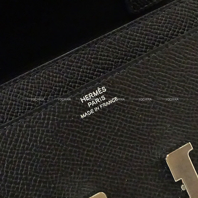 HERMES long wallet Constance Long wallet To Go Noir (Black) Veau Epsom Silver HW Stamp K[ALMOST NEW][Authentic]