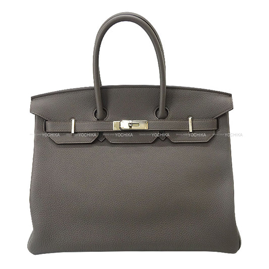 HERMES Handbag Birkin35 Etain Veau Togo Silver HW Stamp K[BRAND NEW][Authentic]