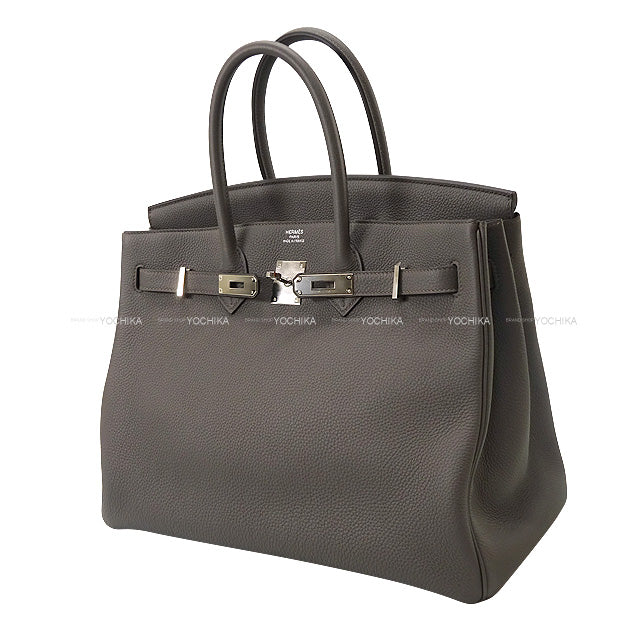 HERMES Handbag Birkin35 Etain Veau Togo Silver HW Stamp K[BRAND NEW][Authentic]