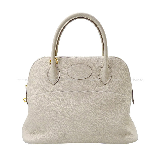 HERMES Shoulder bag Bolide31 Craie Taurillon Clemence Gold HW Stamp Z[EXCELLENT][Authentic]