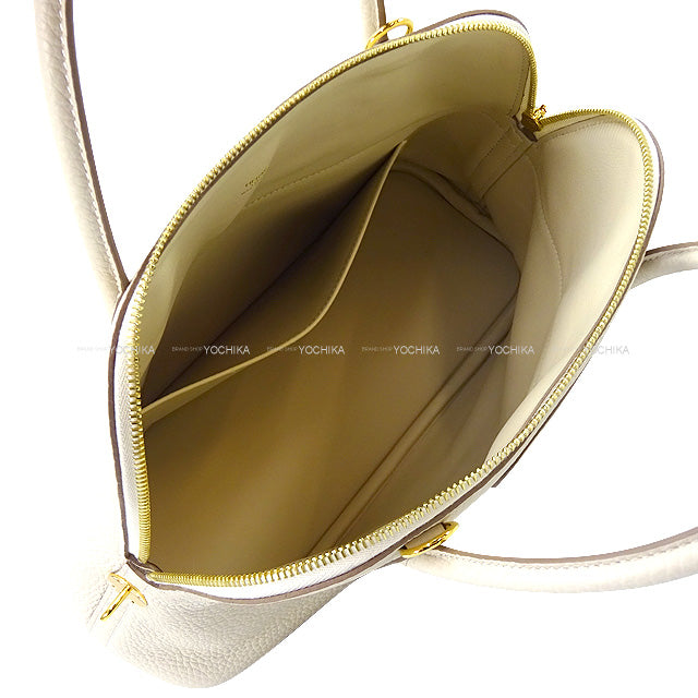 HERMES Shoulder bag Bolide31 Craie Taurillon Clemence Gold HW Stamp Z[EXCELLENT][Authentic]