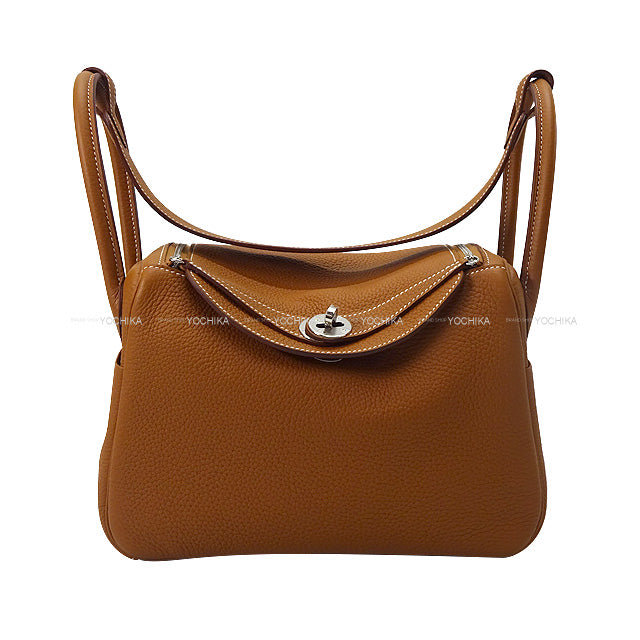 HERMES Shoulder bag Lindy 26 Gold Epsom Souple Silver HW Stamp U[EXCELLENT][Authentic]