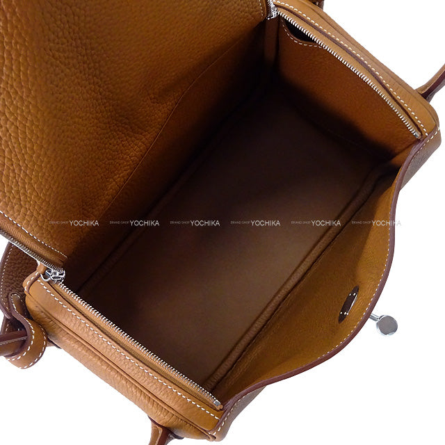 HERMES Shoulder bag Lindy 26 Gold Epsom Souple Silver HW Stamp U[EXCELLENT][Authentic]