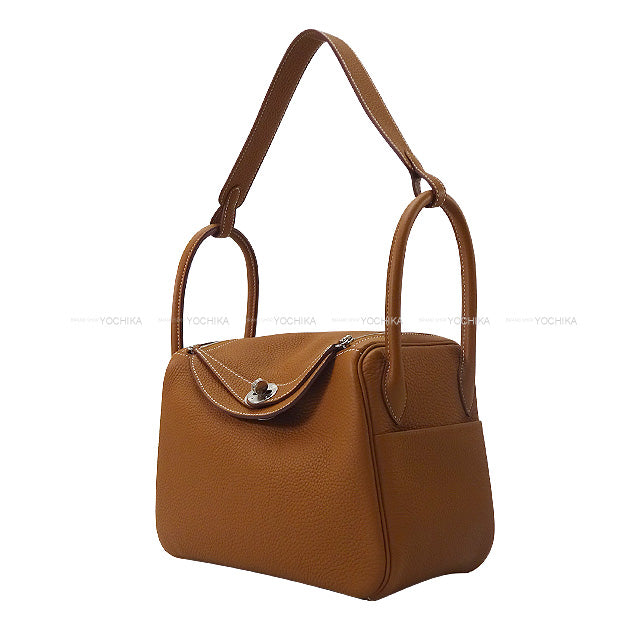 HERMES Shoulder bag Lindy 26 Gold Epsom Souple Silver HW Stamp U[EXCELLENT][Authentic]