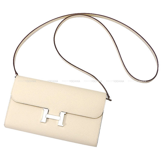 HERMES long wallet Constance Long wallet To Go Nata Veau Epsom Silver HW Stamp W[EXCELLENT][Authentic]