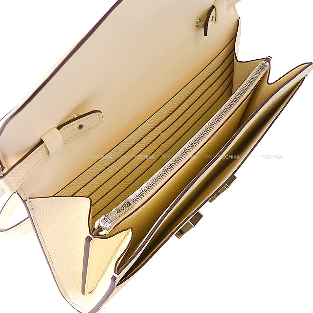 HERMES long wallet Constance Long wallet To Go Nata Veau Epsom Silver HW Stamp W[EXCELLENT][Authentic]