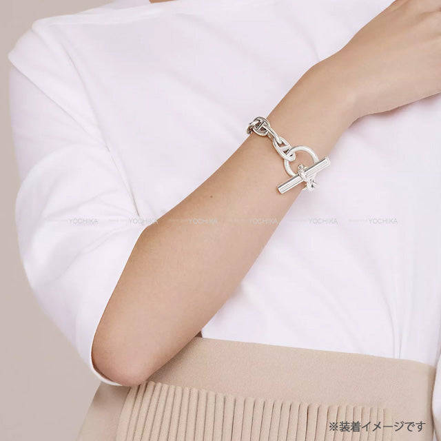HERMES bracelet Chaine D'ancre GM 15 Silver Silver925 (SV925 Ag925) 1 frame around 0.8" Silver HW[BRAND NEW][Authentic]