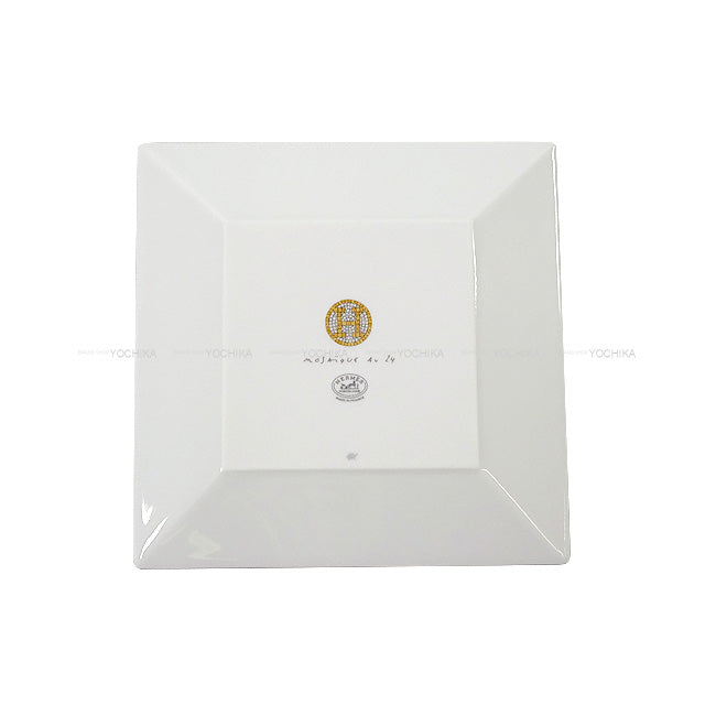 HERMES tableware Plate Mosaique au 24 petit carre 11cm No.2  Gold Porcelain[BRAND NEW][Authentic]