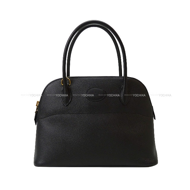 HERMES Shoulder bag Bolide27 Noir (Black) Ever Grain Gold HW Stamp U[EXCELLENT][Authentic]
