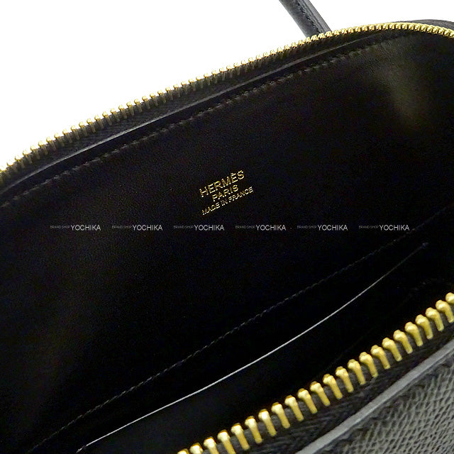 HERMES Shoulder bag Bolide27 Noir (Black) Ever Grain Gold HW Stamp U[EXCELLENT][Authentic]