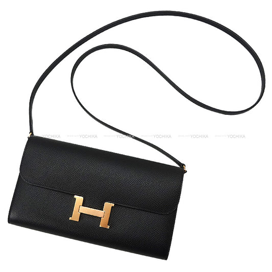 HERMES long wallet Constance Long To Go wallet Noir (Black) Veau Epsom Rose Gold HW Stamp B[BRAND NEW][Authentic]