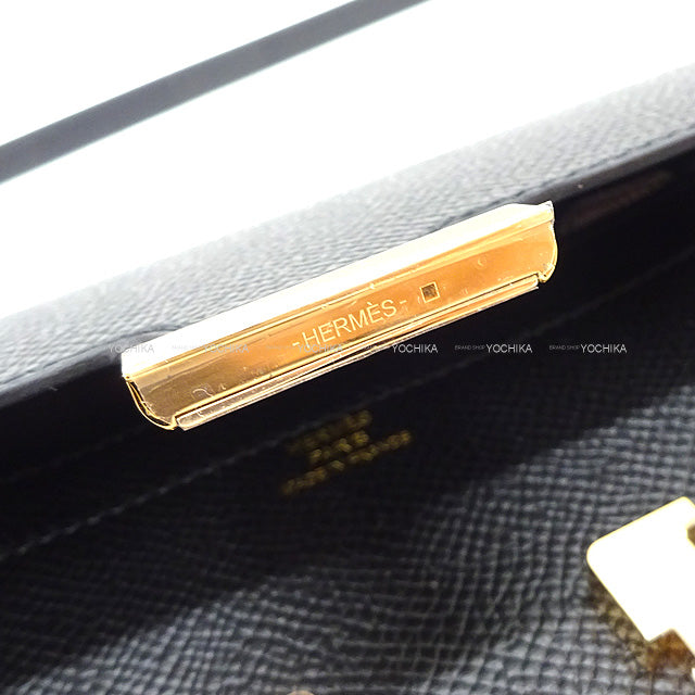 HERMES long wallet Constance Long To Go wallet Noir (Black) Veau Epsom Rose Gold HW Stamp B[BRAND NEW][Authentic]