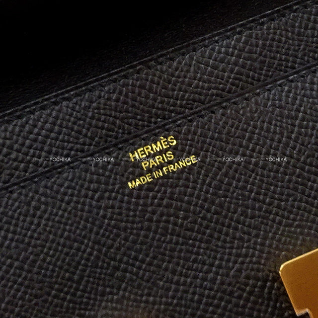 HERMES long wallet Constance Long To Go wallet Noir (Black) Veau Epsom Rose Gold HW Stamp K[BRAND NEW][Authentic]
