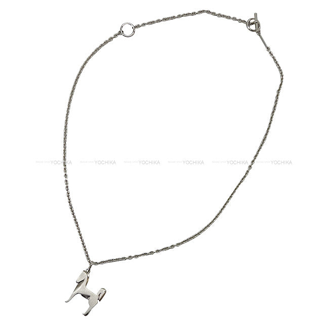 2021 A/W HERMES necklace Panache Horse pendantSilver Palladium Plated Silver HW[EXCELLENT][Authentic]