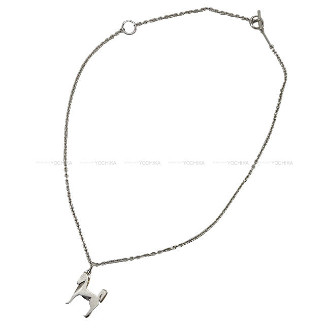 2021 A/W HERMES necklace Panache Horse pendantSilver Palladium Plated Silver HW[EXCELLENT][Authentic]