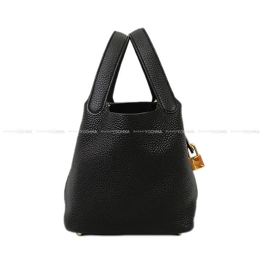 HERMES Handbag Picotin Lock 18 PM Noir (Black) Taurillon Clemence Gold HW Stamp B[BRAND NEW][Authentic]