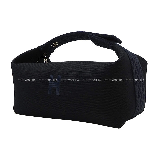 HERMES Pouch Bride a Brac PM Zigzag Noir (Black)/Bleu Nuit Toile H Pulme Canvas[BRAND NEW][Authentic]