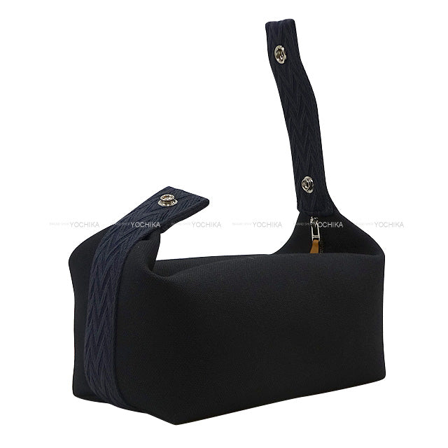 HERMES Pouch Bride a Brac PM Zigzag Noir (Black)/Bleu Nuit Toile H Pulme Canvas[BRAND NEW][Authentic]