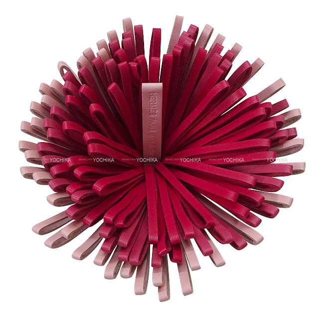 HERMES key ring Carmen Tricolor Rose Sakura/Rose Shocking/Framboise Agneau Milo Silver HW[BRAND NEW][Authentic]