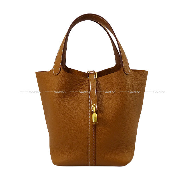 HERMES Handbag Picotin Lock 22 MM Gold Taurillon Clemence Gold HW Stamp K[BRAND NEW][Authentic]
