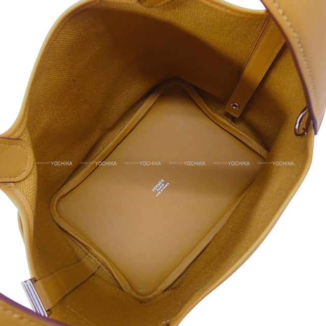 2021SS Limited HERMES Handbag Picotin Lock 18 PM Cargo Pockets Desert/Sesame Toile H/Veau Swift Gold HW Stamp W[EXCELLENT][Authentic]