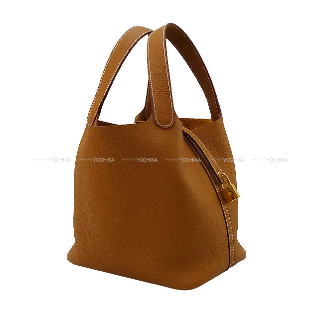 HERMES Handbag Picotin Lock 22 MM Gold Taurillon Clemence Gold HW Stamp W[BRAND NEW][Authentic]