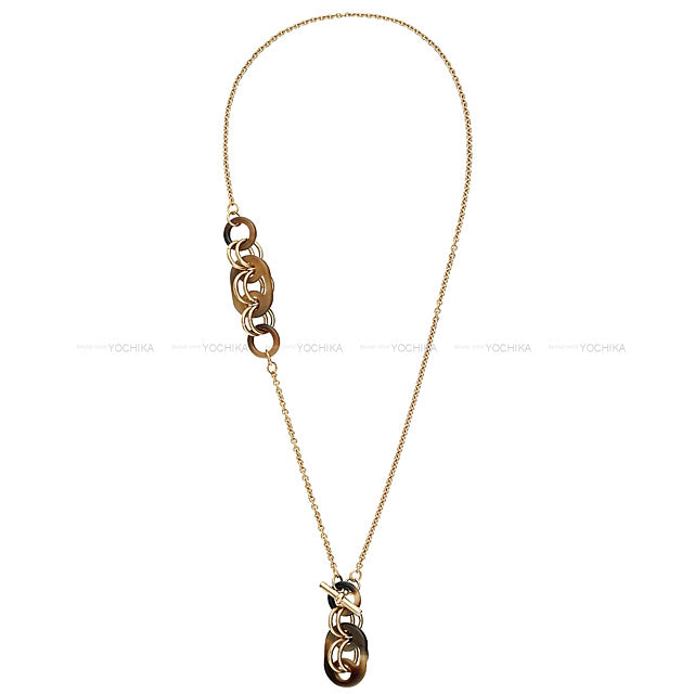 HERMES necklace Eurydice 2wayNatural Buffalo Horn/Metal Gold HW[EXCELLENT][Authentic]