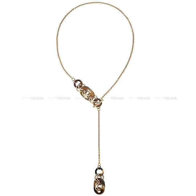 HERMES necklace Eurydice 2wayNatural Buffalo Horn/Metal Gold HW[EXCELLENT][Authentic]