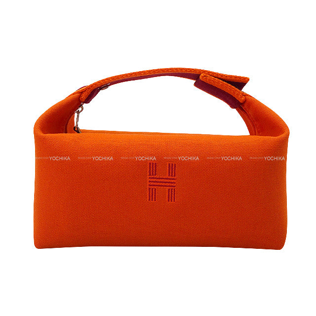 HERMES Pouch Bride a Brac PM Feu Orange/Rouge H Toile H Silver HW[BRAND NEW][Authentic]