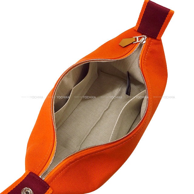 HERMES Pouch Bride a Brac PM Feu Orange/Rouge H Toile H Silver HW[BRAND NEW][Authentic]