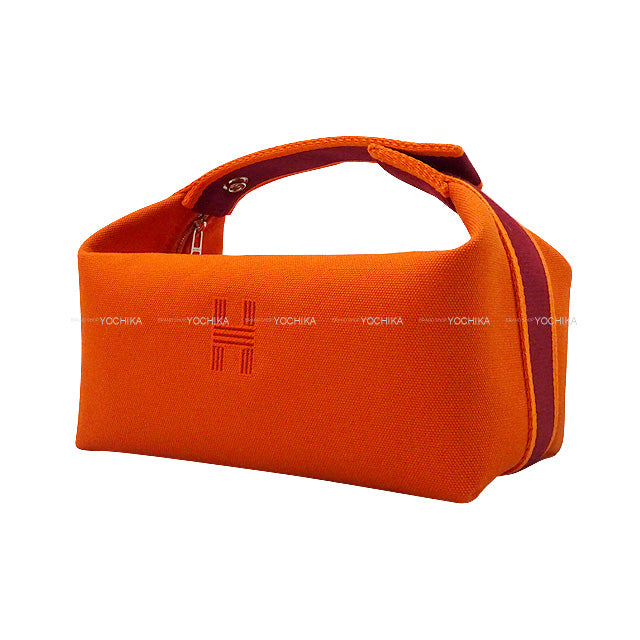 HERMES Pouch Bride a Brac PM Feu Orange/Rouge H Toile H Silver HW[BRAND NEW][Authentic]