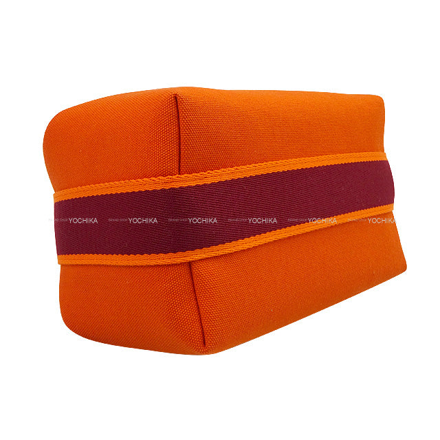 HERMES Pouch Bride a Brac PM Feu Orange/Rouge H Toile H Silver HW[BRAND NEW][Authentic]