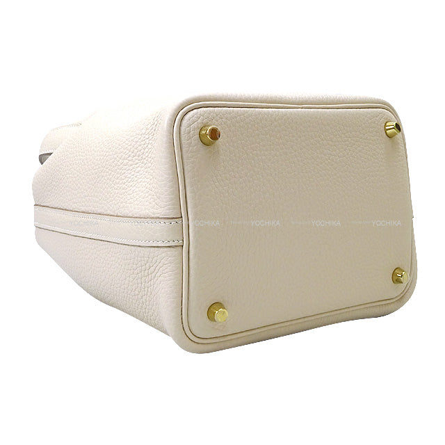 HERMES Handbag Picotin Lock 18 PM Craie Taurillon Clemence Gold HW Stamp K[BRAND NEW][Authentic]